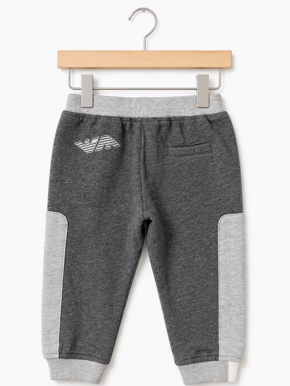 Emporio Armani Baby Boys Grey Two-Tone Jogger Sweatpants 12M Luxury Designer - Picture 1 of 9